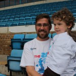 Link Road worker Stephen Lapthorn, with son Christopher, raised more than £26,000 for juvenile diabetes research by walking around all 20 Premier League football grounds