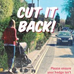 Poster promoting the Cut It Back campaign on overhanging trees and hedges