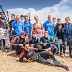 Launch of Buzz Active - Pictured with students from Bexhill College are Ian Patterson, Buzz Active manager at Exceat and Richard Wilson, Buzz Active manager at Eastbourne (centre, blue shirts), Cllr Sylvia Tidy and Cllr Nick Bennett