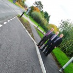 A new parking area has been provided outside Eastbourne Crematorium and Cemetery thanks to a Community Match scheme: Pictured (from left) are: Chris Lopez-Smith, senior highway engineer for East Sussex County Council, Cllr David Tutt, Eastbourne Borough Council leader, Cllr Alan Shuttleworth, East Sussex County Council member for Eastbourne Langney