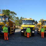 Preparing for winter - some of East Sussex's gritters are put through their paces at Ringmer Depot as part of Operation Snowdrop