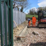 Kerbstones from Uckfield High Street have been used to create a new entrance to the Bluebell Railway goods yard at Horsted Keynes