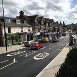 Uckfield High Street after completion of town centre improvement scheme