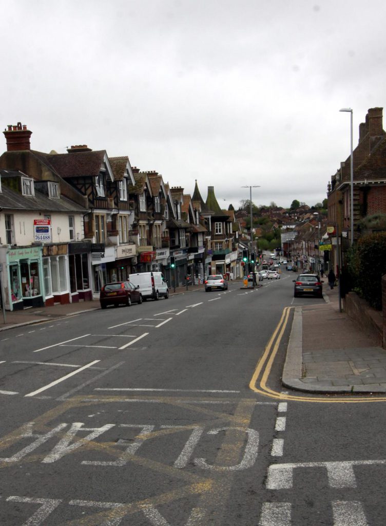 Uckfield High Street before the highway improvement scheme