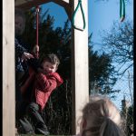 School health improvement grants - Jake Nash, aged five, tries out the new play equipment at Five Ashes CE Primary School