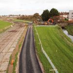 Work ongoing on phase three of the Horsey Cycleway north of Birch Road, Eastbourne