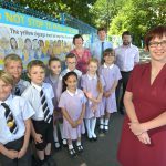 Ark Blacklands: Natalie Rankin, Head of School at Ark Blacklands Primary Academy (front) with pupils and (back, from left) teacher Felicity Parker, Daniel Clarke from East Sussex County Council's parking team and Jeremy Wassell from NSL