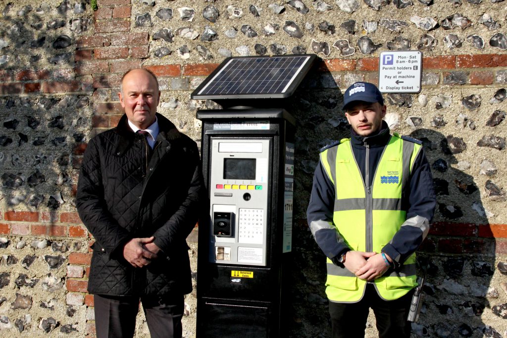 Cllr Nick Bennett, East Sussex County Council lead member for transport and environment, with George Marshall, senior civil enforcement officer