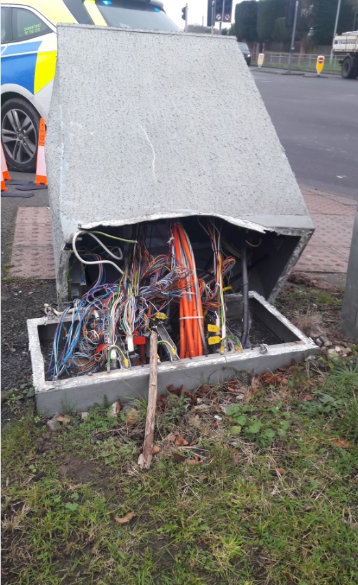 Damage to traffic lights controller in Polegate