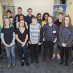 Newly elected East Sussex Youth Cabinet with Cllr Sylvia Tidy at welcome evening in Lewes