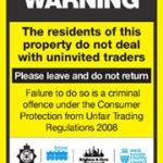 East Sussex Trading Standards No cold calling door sticker