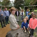 South Heighton: Cllr Claire Dowling with local children and members of South Heighton Parish Council