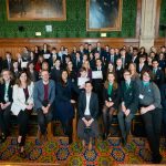 Young people from East Sussex with their Democracy Awards certificates, with East Sussex councillors and MPs