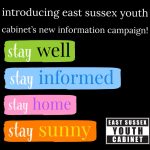 Youth Cabinet coronavirus campaign graphic: Stay well, stay informed, stay home, stay sunny