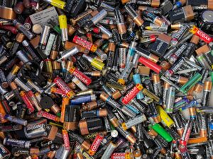 picture of a big pile of batteries. Photo credit John Cameron